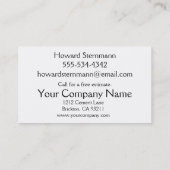 Carte De Visite Conception Modèle (Dos)