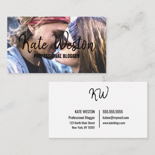 Carte De Visite Conception Modèle photo personnalisée (Devant / Derrière)