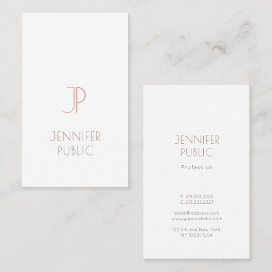 Carte De Visite Conception moderne à la mode de luxe élégante (Devant / Derrière)