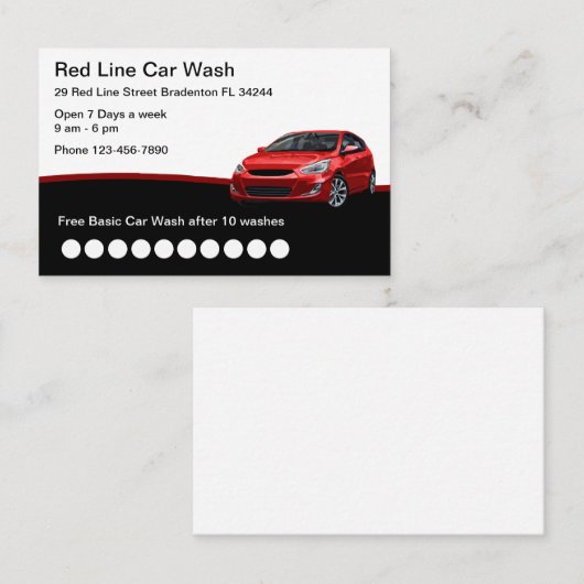 Carte De Visite Conception moderne Cool de lavage de voiture (Devant / Derrière)