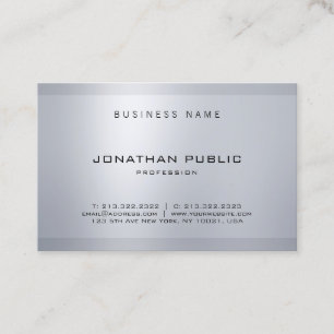 Carte De Visite Conception moderne d'argent minimaliste élégant 