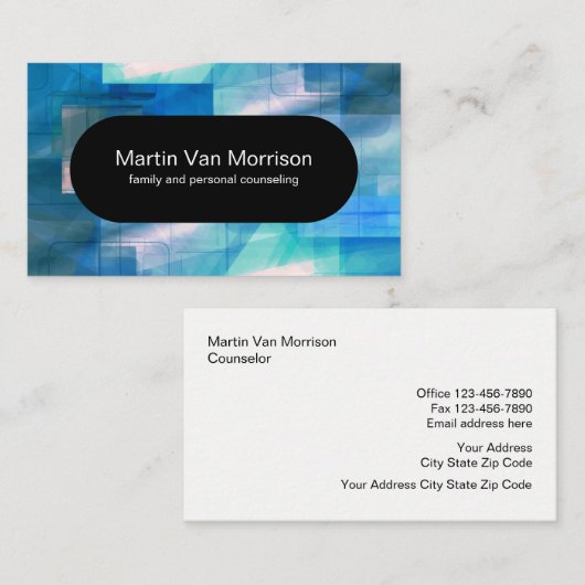Carte De Visite Conception moderne de conseiller de santé mentale (Devant / Derrière)