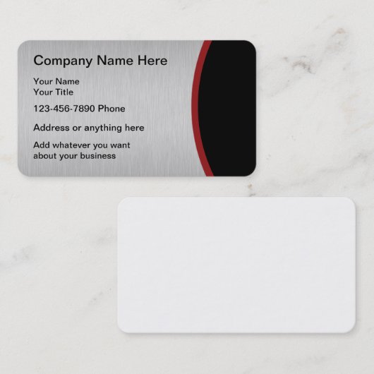 Carte De Visite Conception moderne de construction (Devant / Derrière)