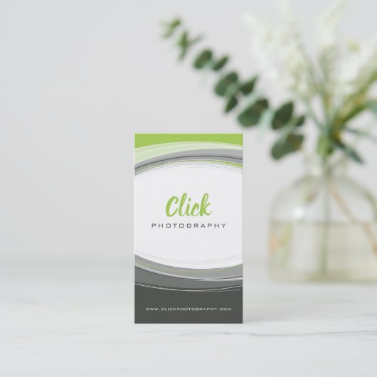 Carte De Visite CONCEPTION MODERNE DE COURBE vert citron vert mini (Debout devant)