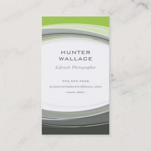Carte De Visite CONCEPTION MODERNE DE COURBE vert citron vert mini (Dos)