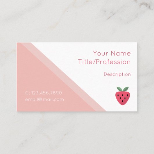 Carte De Visite Conception moderne de la fraise (Dos)