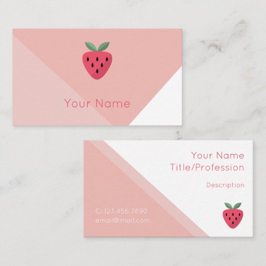 Carte De Visite Conception moderne de la fraise (Devant / Derrière)