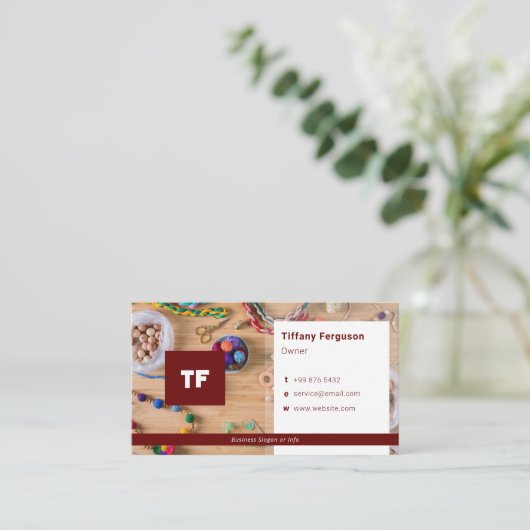 Carte De Visite Conception moderne de perles | Simple (Debout devant)