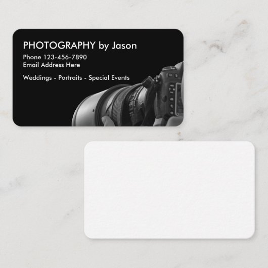Carte De Visite Conception moderne de photographe professionnel (Devant / Derrière)