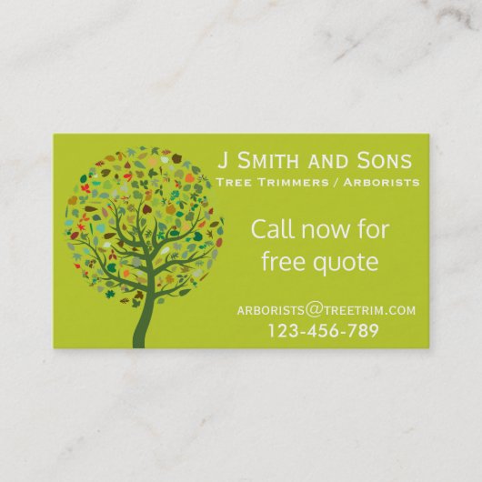 Carte De Visite Conception moderne de service de règlage d'arbre (Devant)