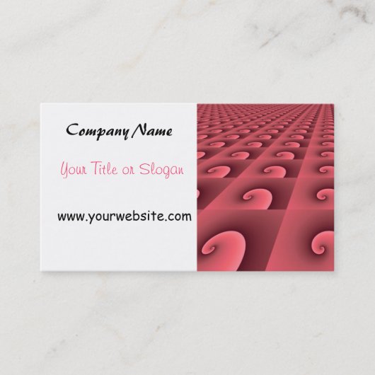 Carte De Visite Conception moderne de spiral rose (Devant)