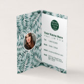 Carte De Visite Conception moderne des feuilles de fougère verte (Intérieur)