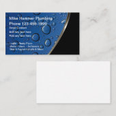 Carte De Visite Conception moderne du thème de l'eau de plombier (Devant / Derrière)