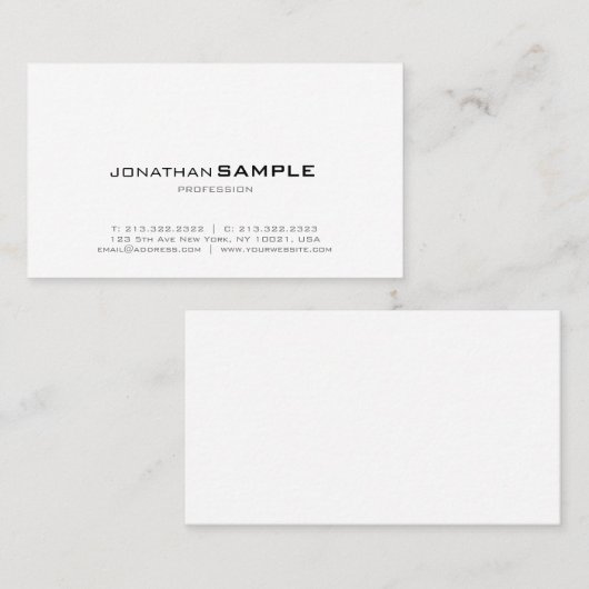 Carte De Visite Conception moderne élégante à la mode de (Devant / Derrière)