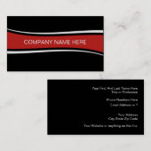 Carte De Visite Conception moderne noire et blanche rouge (Devant / Derrière)