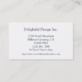 Carte De Visite Conception moderne professionnelle (Dos)