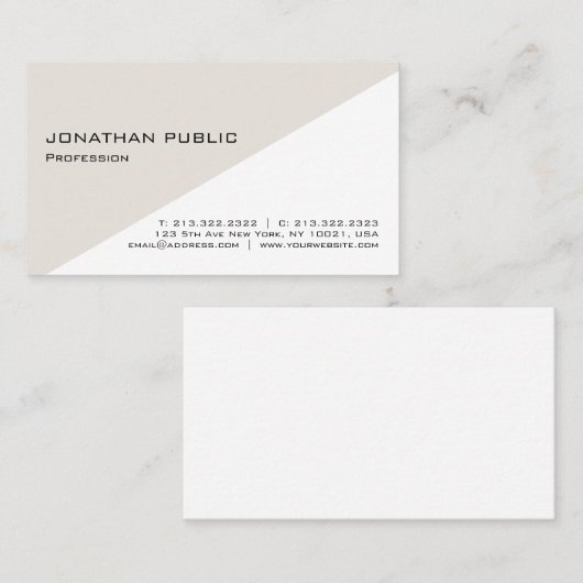 Carte De Visite Conception moderne simple et élégante (Devant / Derrière)