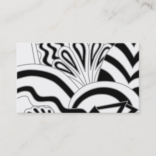 Carte De Visite Conception monochrome d'art déco (Devant)