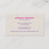 Carte De Visite Conception Motif de jambon rose et jaune paisley (Dos)