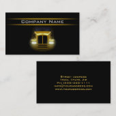 Carte De Visite Conception noire Camion Jaune Avant plus brillante (Devant / Derrière)