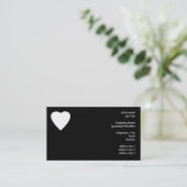 Carte De Visite Conception noire et blanche de coeur d'amour (Debout devant)