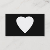 Carte De Visite Conception noire et blanche de coeur d'amour (Dos)