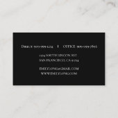 Carte De Visite Conception noire et blanche de croquis de (Dos)