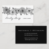 Carte De Visite Conception noire et blanche de croquis de (Devant / Derrière)