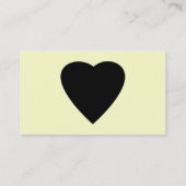 Carte De Visite Conception noire et crème de coeur d'amour (Dos)