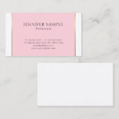 Carte De Visite Conception Or Rose Moderne Élégante Simple Propre (Devant / Derrière)