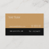 Carte De Visite Conception orientale colorée de couverture (Dos)