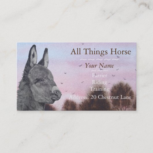 Carte De Visite conception originale vetinary d'art d'animaux (Devant)