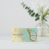 Carte De Visite conception papillon à la menthe (Debout devant)