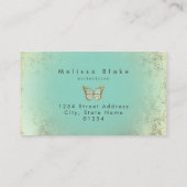 Carte De Visite conception papillon à la menthe (Dos)