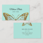 Carte De Visite conception papillon à la menthe (Devant / Derrière)