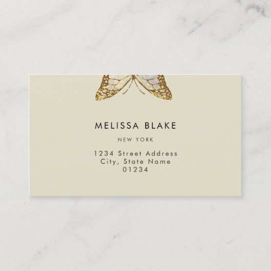 Carte De Visite conception papillon doré (Dos)