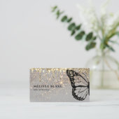 Carte De Visite conception papillon sur faux scintillement (Debout devant)
