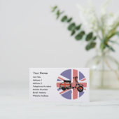 Carte De Visite Conception patinée de cric des syndicats de rétro (Debout devant)