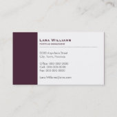 Carte De Visite CONCEPTION PERSONNALISÉE 5 aubergines intelligente (Dos)