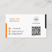 Carte De Visite Conception personnalisée simple moderne orange et (Dos)