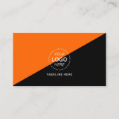 Carte De Visite Conception personnalisée simple moderne orange et (Devant)