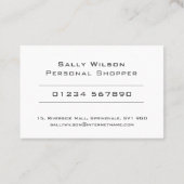 Carte De Visite Conception personnelle propre et élégante (Dos)