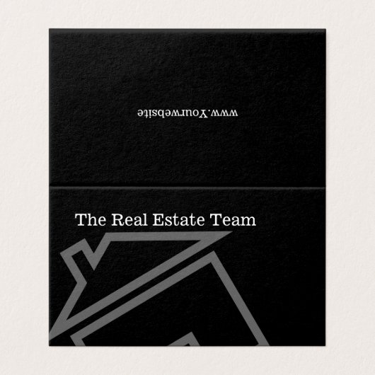 Carte De Visite Conception pliée moderne d'immobiliers (Extérieur déplié)