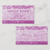 Carte De Visite Conception pourpre de Bokeh de parties (Devant / Derrière)