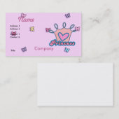 Carte De Visite Conception Princesse Paillettes (Devant / Derrière)