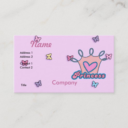 Carte De Visite Conception Princesse Paillettes (Devant)