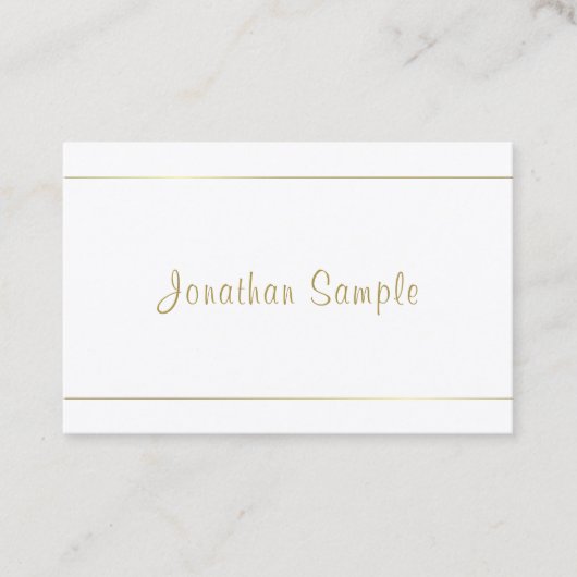 Carte De Visite Conception professionnelle Conception Gold Script  (Devant)
