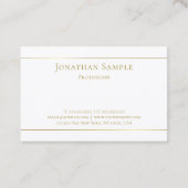 Carte De Visite Conception professionnelle Conception Gold Script  (Dos)