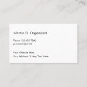 Carte De Visite Conception professionnelle d'archiviste simple (Dos)