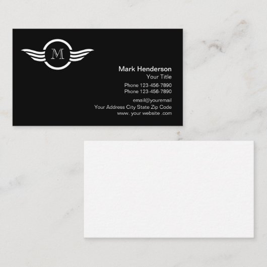 Carte De Visite Conception professionnelle de logo de monogramme (Devant / Derrière)